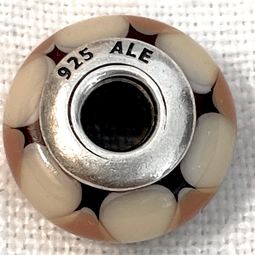 Authentic Pandora Retired Amber Murano Glass and Sterling Silver Bead - Picture 3 of 3